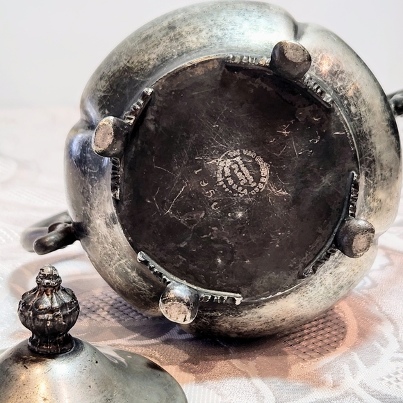 Set Of 4×silver plated sugar and creamer set. By Van Bergh Rochester NY. - Picture 13 of 15